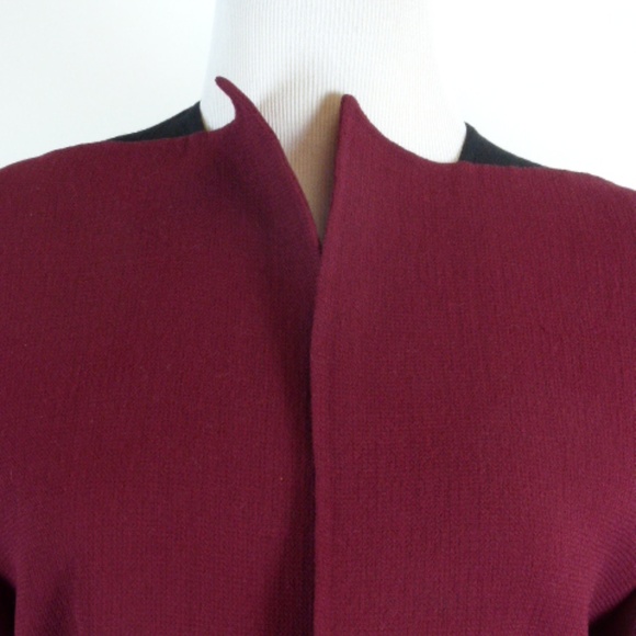 GEOFFREY BEENE COUTURE BERGDORF GOODMAN Vintage wool red black blazer Jacket 4 6 - Picture 3 of 7